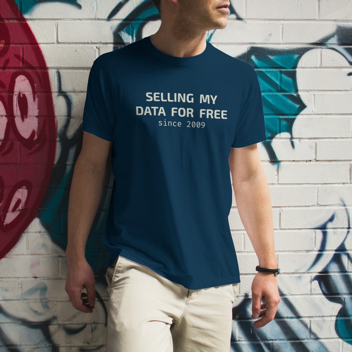 Funny unisex t-shirt about data privacy and social media irony
