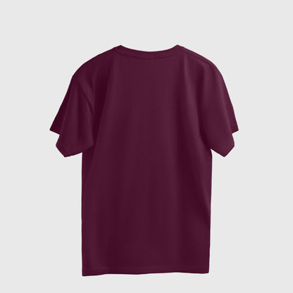 Maroon t-shirt on a light gray background