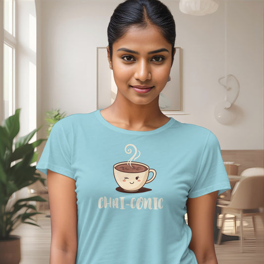 Chai-conic T shirt – witty graphic tee for chai lover with a fun wordplay design