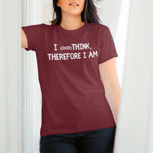 darkly relatable t-shirt with witty overthinker quote from The Grumpy Ninja Moodwear Collection.
