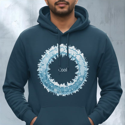 unisex warm winter hoodie with soft cozy fleece for cold weather with "cool" written on it 