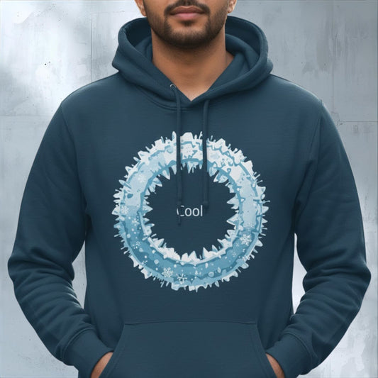 unisex warm winter hoodie with soft cozy fleece for cold weather with "cool" written on it 