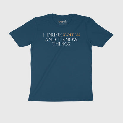 Pop culture inspired coffee T-shirt with witty quote