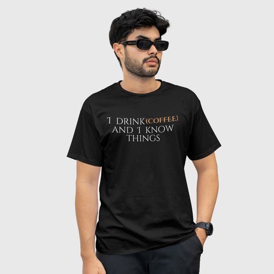 Witty unisex graphic tee for coffee lovers and caffeine addicts