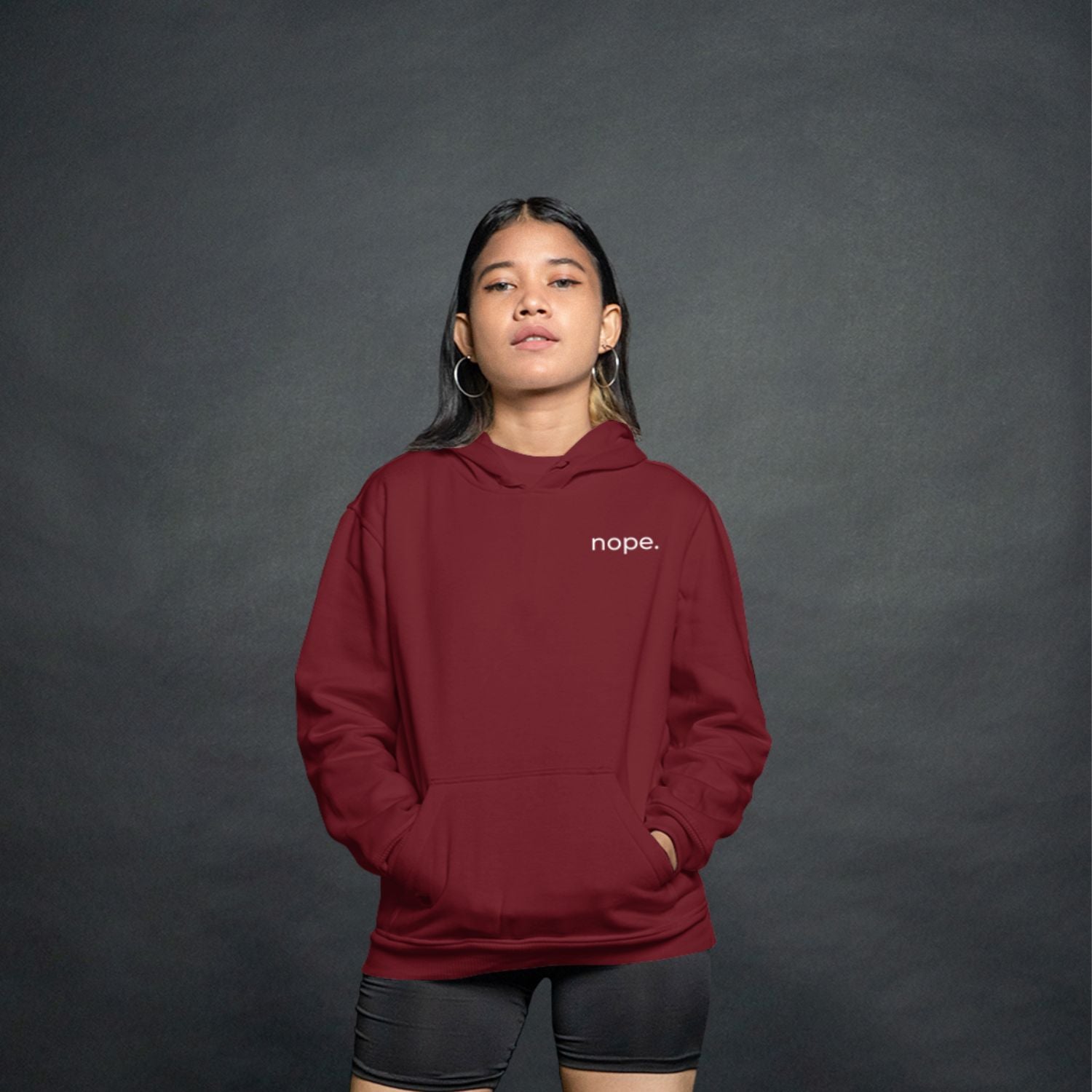 oversized warm hoodie styled for cold weather layering